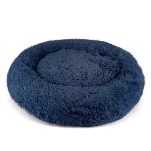 PATAM Cuccia Morbida, Lettino per Cani e Gatti a Ciambella Sfoderabile e Antiscivolo, Alaska Blu, Extra-Large 81 cm