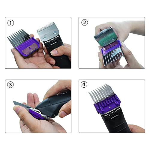 image for DODAER Professional Animal Stainless Steel 5 Color Guide Comb Set Comp