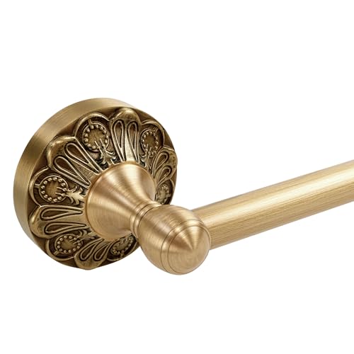 BRASEEY Brass Towel Bar Adjustable Bathroom Single Towel Rack Rod Rustic Wall Mounted Towel Holder for Bathroom Antique Brass Towel Bar Rack