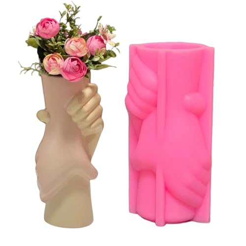 Hand in Hand Vase Cement Clay Mold Plaster Flower Pot Silicone Mold Concrete Succulent Flowerpot Pen Holder Epoxy Resin Mold