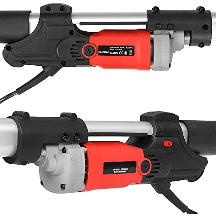 800W Electric Drywall Sander, Power Sander Popcorn Ceiling Removal Tool Commercial 6 Adjustable Variable Speed (1000-2000RPM) Disc Sander w/6 Sanding Pads, Sanders for Woodworking