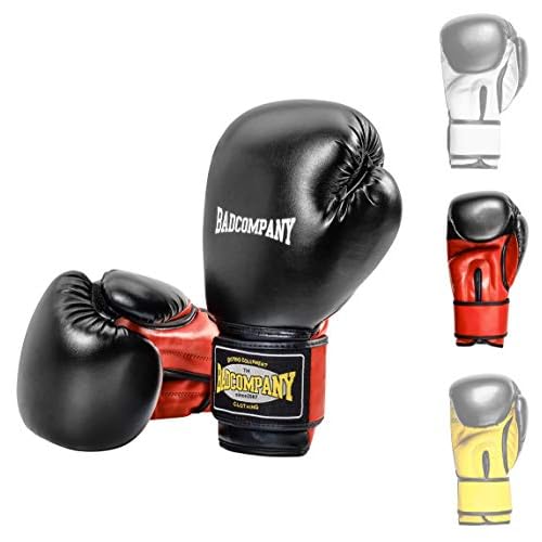 Bad Company Boxhandschuhe Red Dragon aus Kunstleder mit Belüftungssystem und breiter Box-Bandage mit Klettverschluss in verschiedenen Farbkombinationen für das Boxtraining, Sparring und Kickboxen I Gewichtsklassen 10 oz
