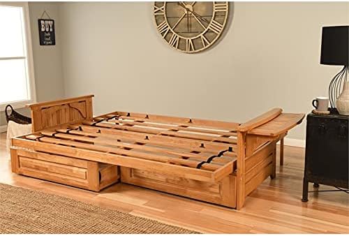 Kodiak Furniture Phoenix Queen Butternut Wood Storage Futon- Charcoal Mattress