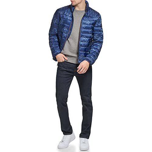 Image of Tommy Hilfiger Mens Embroidered Logo Puffer Jacket