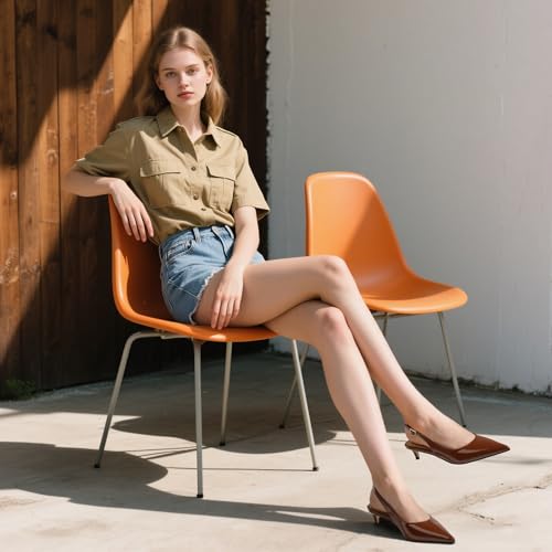 MOVINSTEPS Women's Slingback Kitten Heels Comfortable Pointed Closed Toe Low Heel Pumps Bridal Business Office Evening Dress Heels Shoes 1.5 Inch4