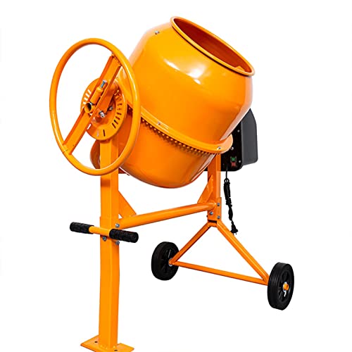 Fujampe 5 Cu Ft Electric Cement Mixer, 2/3 Hp Portable Electric Concrete Mixer Machine 140L Wheelbarrow Concrete Mixing Tools for Stucco Mortar (Steel) - Thumbnail 6