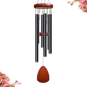 28 Black Wind Chimes for Mothers Day Decorative Wind Chimes for Outside Memorial Windchimes Remembrance Gift for Women Mom Grandma Metal Wind Chimes Outdoor Decor for Garden Patio Zen