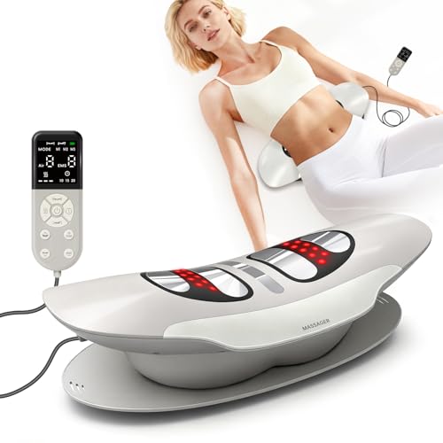 Zenopax Electric Lumbar Traction Device Multifunctional Back Traction Device with Dynamic Traction Left-Right Swing 8-Level Electrotherapy Vibration Massage 3-Level Hot Compress