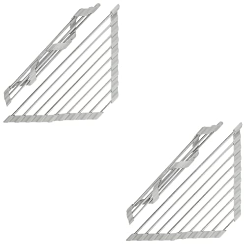 LYNDMBD 2 escurridores Multiusos para Fregadero de Cocina, escurridor Ajustable abatible, Cesta de Almacenamiento para Verduras, fácil de Limpiar.