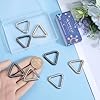 SUNNYCLUE 1 Box 12Pcs Alloy Triangle Spring Gate Rings Spring Clasps Bulk Gold Silver Black Trigger Snap Hook Carabiner Buckle Clip Gate Key Ring for Jewelry Making Keyrings Bag Purse Diy Craft Supply #2
