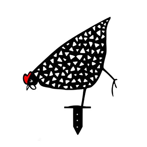 Poule Réaliste, Art De Cour De Poulet, Piquets De Jardin Décoratifs Décor De Cour Poule En Métal, Enjeux Métalliques De Jardin De Silhouette Animale, Décor De Statue De Coq Creux Pour La Cour Cover