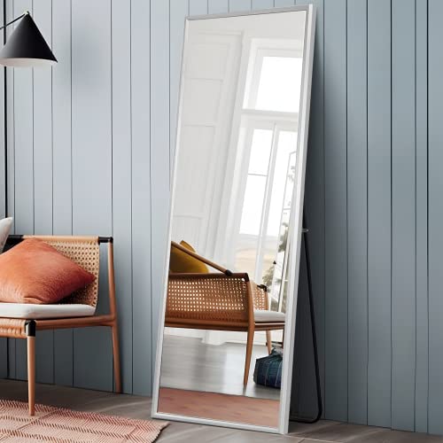 Image of NeuType Full Length Floor Mirror with Standing Holder Bedroom (Oxidized Silver)