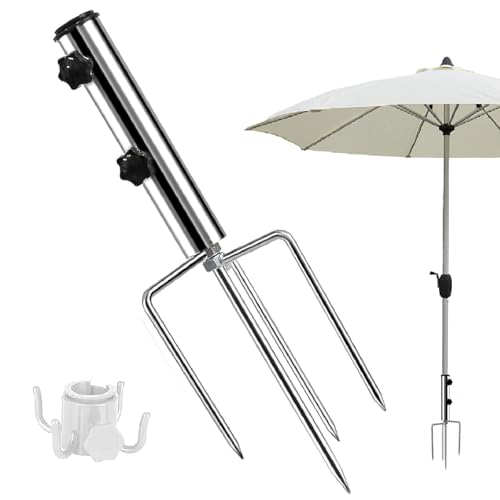 Homefantasy L'ancrage au Sol Mesure 46cm de Long,et Le diamètre de l'ouverture du Tube est de 3.6 cm,Support Pied de Parasol Amovible en métal，Support de Parasol avec Ancrage au Sol