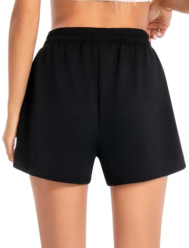 Women's Athletic Shorts with Pockets, 3.7" Sweat Shorts Women, Summer Workout Elastic Running Shorts2