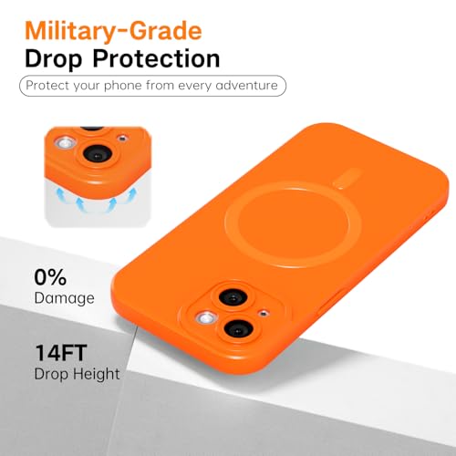 Coque iPhone 14 silicone Magsafe fine transparente gelée, protection antichoc rigide