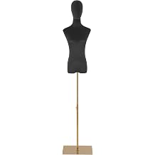 Female Mannequin Torso Dress Form,Clothing Display Mannequin Body Stand with Adjustable Height,Adjustable Dress Form for Sewing Clothing,Jewelry 59.06-78.74Inchs Black