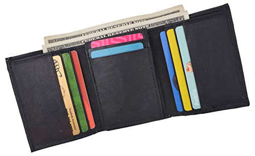 MARSHAL Leather Wallets for Men Front Pocket Slim Trifold Wallet3