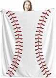 Wajade Baseball Blanket for Boys Adults Baseball Gifts for Kids 1-12 Soft Fleece Throw Blanket for Bedroom Living Rooms Sofa Couch Sports Fan Gifts for Kids Dads Coaches 60'x80'