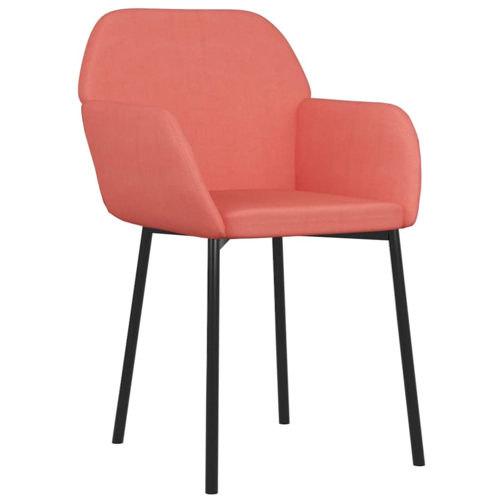 Set di 2 sedie da pranzo imbottite in velluto rosa, con braccioli, ergonomiche, girevoli, design moderno, stile scandinavo, struttura in metallo stabile, comodo schienale