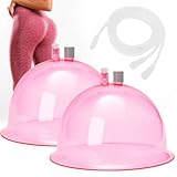 Buttock Vacuum Therapy Cups, 1800ml Butt Shape Suction Cups with Y Type Tube, Vacuum Cupping Machine Accessories for Butt Lift (Pink 1 Pair)