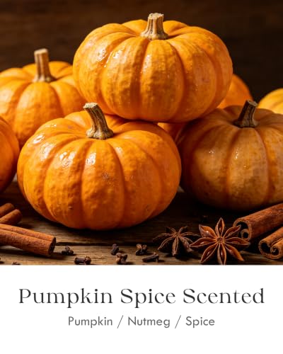 Image of AOOVOO Pumpkin Spice Candle - 3 Wick 12oz Large Fall Candle, Soy Wax Strong Scented Candle Non Toxic, Long Lasting Candles for Home, Aromatherapy Autunm Candles Gift for Women Men