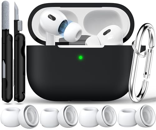 RFUNGUANGO AirPods Pro 2P[X (2023/2022/2019) Ή \tgVR AirPods Pro یP[X (USB-C/Lightning P[ut) N[jOLbgƃC[`bvt ubN