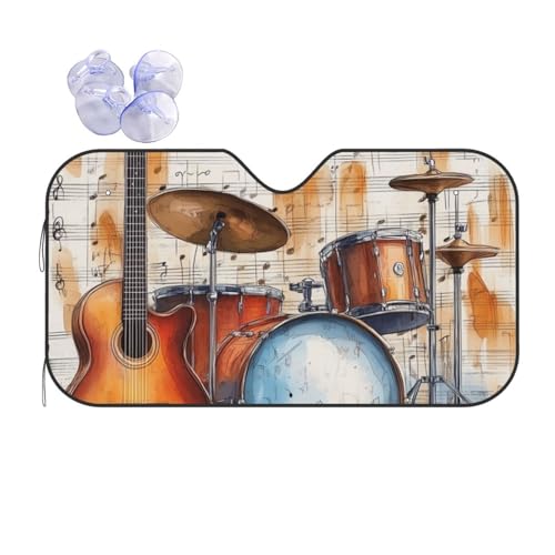 Voiture Housses De Soleils Universelle Motif Instrument de Musique 76x140