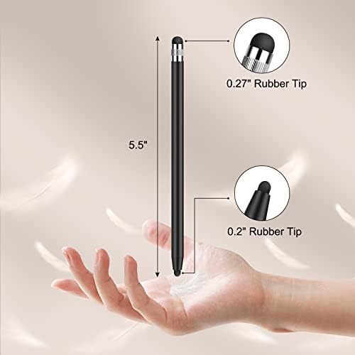 MEKO Stylus Pens for Touch Screens, Universal iPad Pen Capacitive 2 in 1 Stylus for iPhone/iPad/pro/Mini/Air/Samsung/Tablet with 8 Replace Tips( Black+Green+Silver+Rose Gold)