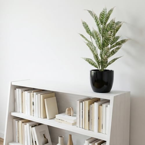 Image of Dekorly Artificial Plant Leaves Tropical Monstera Large Artificial Plants Fake Zebra Leaf Plastic Palm Tree Branch for Home Garden Decor | 26 Leaves (Green-G, Height : 76CM)