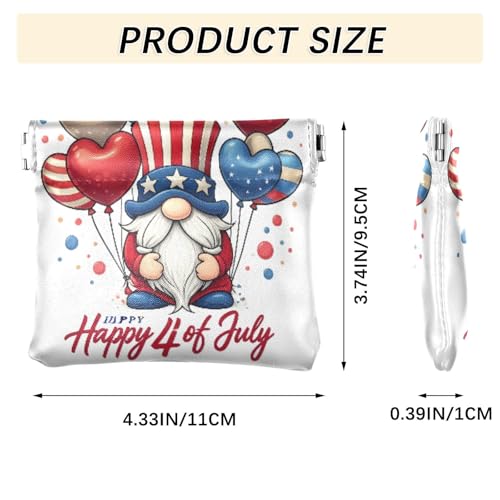 Gnome Red Hat Coin Purse Leather Pouch Change Purse, Squeeze Coin Pouch for Cards, Keys & Lipsticks, Unisex3