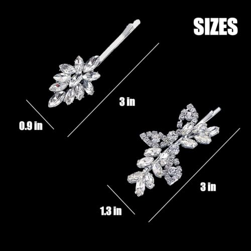 Pinzas para cabello nupcial con cristales 6 piezas miniatura 6