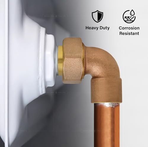 Midline Valve 6I556 Elbow Pipe Fitting for Hydronic Heating Applications; 3/4 in. SWT x Male Union; Brass by Midline Valve - Image 5