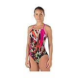 Speedo Women's PowerFLEX Eco Rio Floral Cross Back One Piece Swimsuit