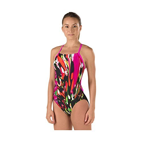 Speedo Women's PowerFLEX Eco Rio Floral Cross Back One Piece Swimsuit