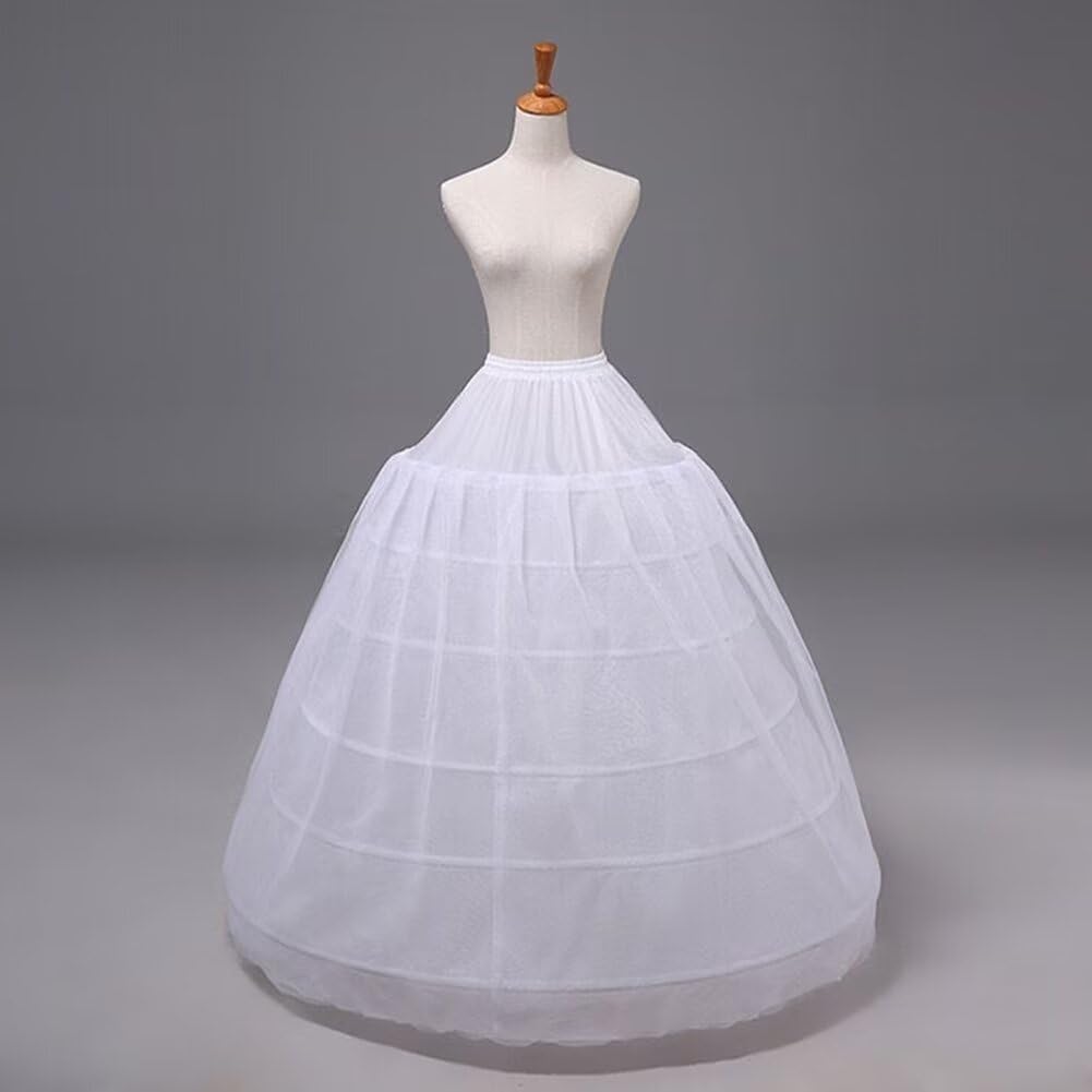 Mouccy 2 Layered Tulle Petticoats for Women Puffy 6 Hoop Skirt Crinoline A-line Underskirt Slips Underskirt for Quinceanera Dresses Ball Gown
