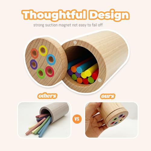 Image of Montessori Shape & Color Sorting Montessori Toys for Toddlers 3, Wooden Fine Motor Skills Sensory Toy Preschool Learning Toys Travel Gift for Boys and Girls (Wooden Set)