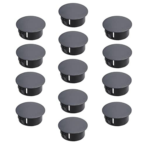 Image of Heyiarbeit 100pcs Hole Plugs 3 /4 inch / 19mm Nylon Plastic Round Snap in Type Locking Hole Tube Furniture Fencing Post Pipe Insert End Caps Black Tone