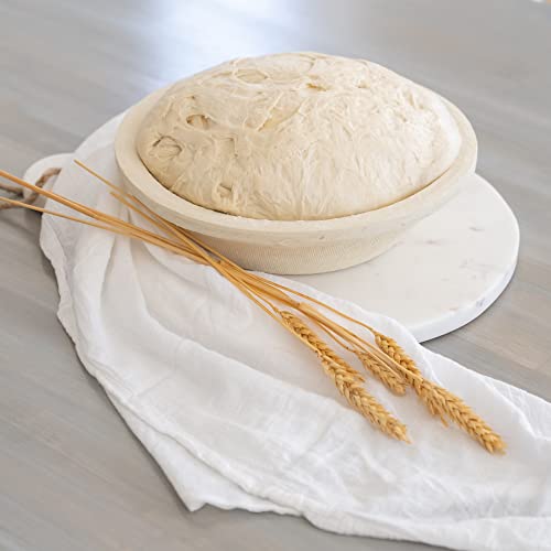 Bulka Banneton Bread Proofing Basket Spruce Wood Pulp Round 9" Groove, Sourdough Bread Baking Supplies Brotform - Non-Stick Dough Proving Bowl, Gifts For Bakers Making Artisan Loaves, Made In Germany. #TOP4