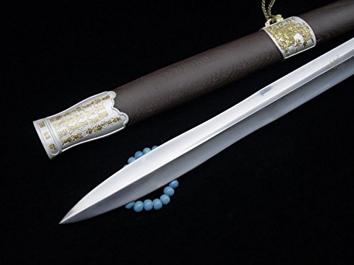 Chinese Sword/Yuewang Jian/Stainless Steel Blade/Rosewood Scabbard/Silver Alloy Fittings #TOP2