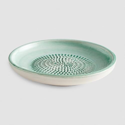 Keramikreibe Evergrate Motiv Mint mit Küchenpinsel und Rezeptheft
