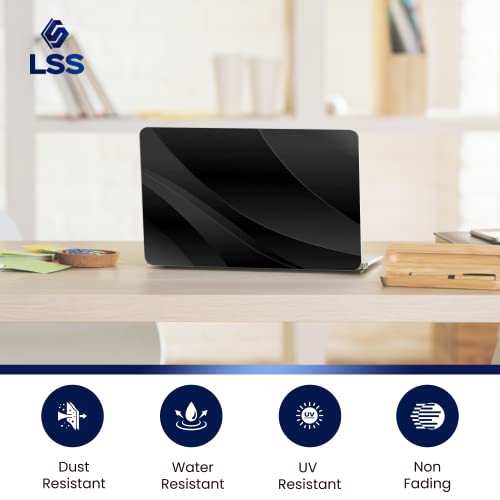 Image of LSS 15 15.6 Inches Laptop Notebook Skin Sticker with 2 Wrist Pads - Reusable Cover Protector Vinyl Sticker Cover Decal Fits 13 inch - 16 inch HP Asus Acer Samsung - Black Waves