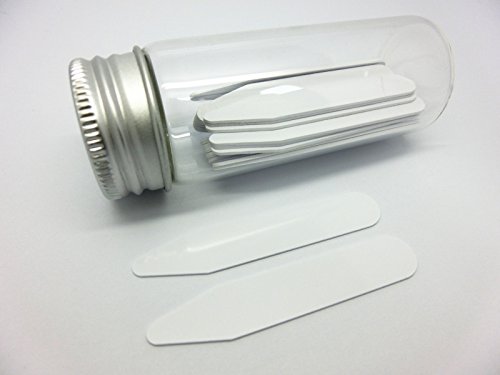 Image of Lary 28 Pcs Plastic Collar Stays in Glass Bottle, Men's Dress Shirt Accessory