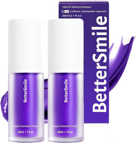 2PCS Dentifrice Blanchissant Violet,V34 Correcteur Dentifrices white Dentifrice Violet,Purple Teeth Whitening,Dent Blanchiment Purple Corrector Toothpaste,Blanchiment Des Dents