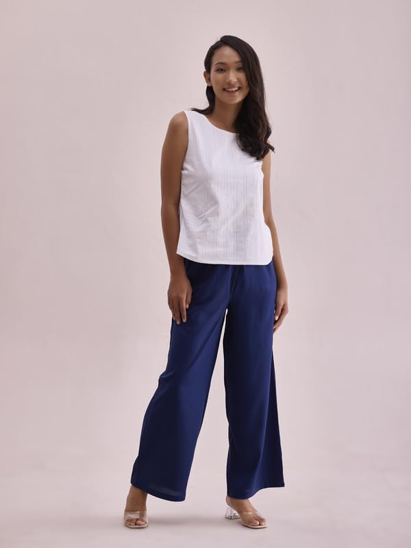Image of GO COLORS Soft Viscose Basic Palazzo Full Length for Women| Breathable, Mid Rise, Relaxed Fit