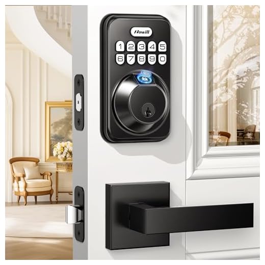 Zowill Fingerprint Door Lock, Keypad Door Lock with 2 Handles, Keyless Entry, Auto Lock, Anti-Peeping Password, Electronic Smart Deadbolt, Front Door Handle Sets for Homes, Apartments, Easy to Install