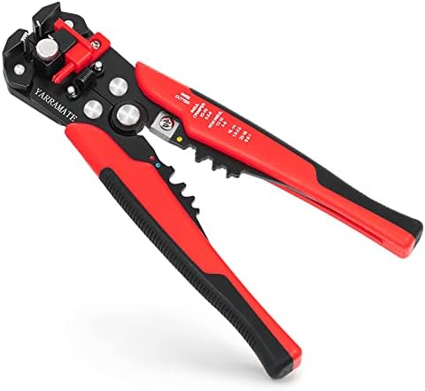 YARRAMATE Universal Wire Stripper/Wire Cutter/Wire Crimper Automatic Handheld Tool, Cable Copper Single/Multi Stranded Electrical Wire Stripping,Cutting,Crimping 10-24AWG Gauge Home Repairs, 8 Inch