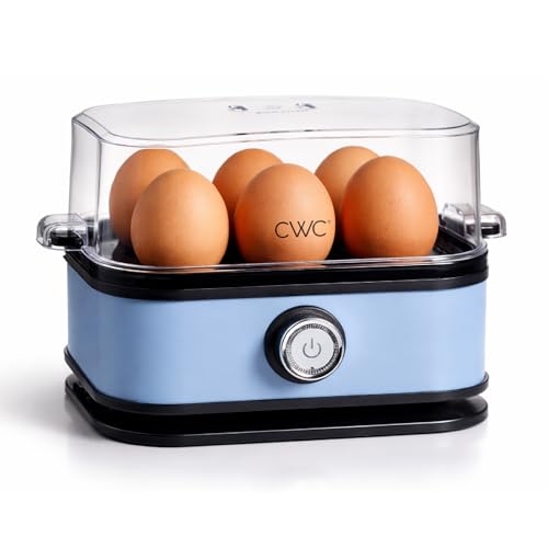 COOK WITH COLOR 6-Egg Capacity Egg Cooker – For Soft, Medium, Or Hard-Boiled Eggs, Rapid Cook Time, Auto Shut-Off & Boil-Dry Protection – Includes Tray, Measuring Cup & Lid – 210W Egg Maker, Navy by COOK WITH COLOR - Used condition - US$19.72