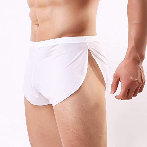 Swbreety Men's Ice Silk Boxer Briefs Shorts Split Side Trunks Underpants3