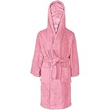 A2Z 4 Kids Girls Boys Terry Towel Beach Bathing Hooded - Towel Bathrobe Baby Pink_9-10