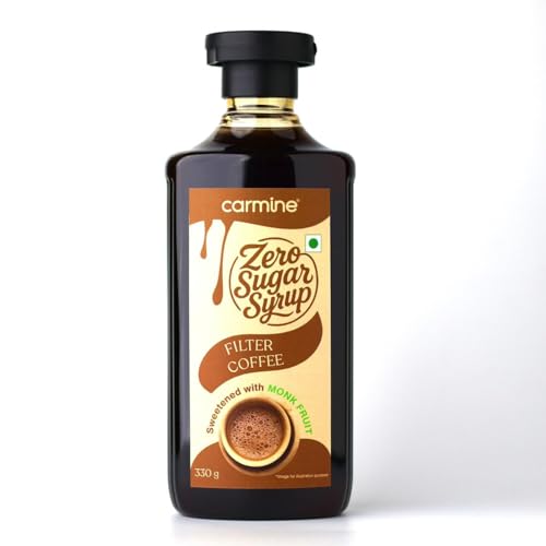 Image of Carmine Zero Sugar Filter Coffee Syrup - 330g | Sweetened with Pure Monk Fruit | Plant-Based | No Added Sugar or Artificial Ingredients, No Artificial Colors